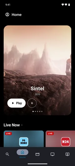 The home screen on an Android phone