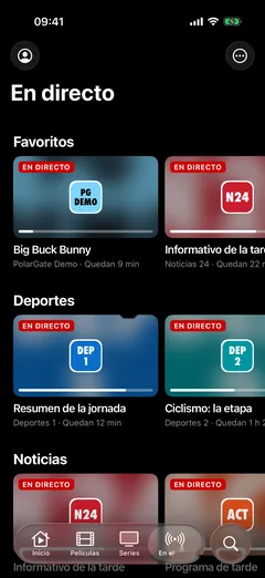 En directo en el iPhone, con los favoritos, los deportes y las noticias